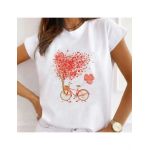 Tricou Dama Alb "Spring Love" Engros