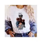 Tricou Dama Alb "Super mama of boys" Engros