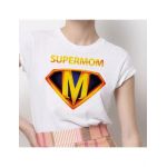 Tricou Dama Alb "SuperMom" Engros