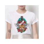 Tricou Dama Alb "Tiger Love" Engros