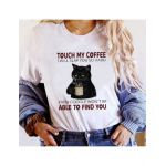 Tricou Dama Alb "Touch My Coffee" Engros