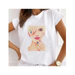Tricou Dama Alb "Vintage Naughty Girl" Engros