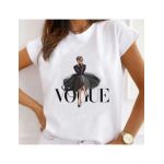 Tricou Dama Alb "Vogue" Engros