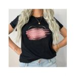 Tricou Dama Negru "Colorful Heart " Engros