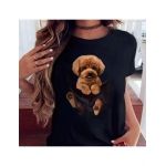Tricou Dama Negru "Poodle " Engros