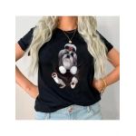 Tricou Dama Negru "Shih tzu" Engros