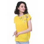 Tricou din bumbac, dama, cu broderie, engros