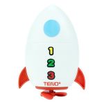 Jucarie de Baie pentru Copii Teno&reg;, Racheta Inotatoare, interactiva, fara baterii, mecanism cu cheita, 8x11cm, rosu/alb