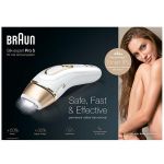 Epilator - IPL Braun Silk-expert Pro 5 PL5014 SensoAdapt Smartlight, Alb/Auriu, 1 pachet