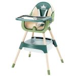Scaun de Masa 3in1 pentru Bebelusi si Copii Teno&reg;, inaltime ajustabila, centura siguranta in 5 puncte, tavita reglabila si detasabila, depozitare jucarii, verde