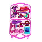 Set Trusa Medicala Asistenta Doctor Teno&reg;, joc de rol, 11 accesorii si cutie penntru depozitare, 37.5 x 21 cm, roz deschis
