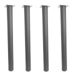 Picior masa gri antracit din metal profil rotund #60 H 710, set 4 buc