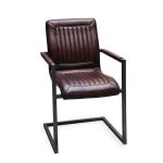 Scaun de living si birou din piele naturala, model indu brooklyn s