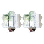 Set 12 Bucati Oglinda Hexagonala Acrilica 18,5 x 9,2 cm Diametru 16 cm - Glixicom