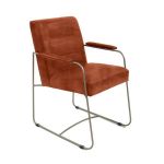 Scaun Modern din Catifea cu Manere, Model Fed