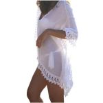 Rochie de plaja aerisita, ușoara și delicata, culoare Alba, dimensiune Universala