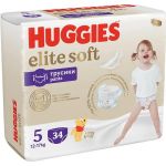 Huggies scutece copii chiloței Elite Soft Mega 5, 12-17 kg, 34 buc