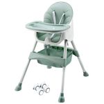 Scaun de Masa 3in1 pentru Bebelusi si Copii Teno&reg;, inaltime ajustabila, centura siguranta in 5 puncte, tavita reglabila si detasabila, loc depozitare jucarii, verde turcoaz