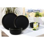Serviciu de masa Imperial, Heinner, 18 piese, ceramica, negru/auriu