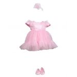 Rochie botez 3 piese culoare roz, en-gros