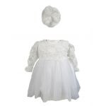 Rochie botez cu bentita culoare alba, en-gros