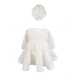 Rochie botez cu bentita culoare alba, en-gros