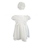 Rochie botez cu maneca scurta, culoare alba, en-gros