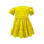 Rochie botez Lucy cu maneca scurta, culoare galbena, en-gros