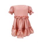Rochie botez, model Corina, culoare roz, en-gros