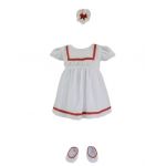 Rochie botez, model Miss, culoare alb-rosu, en-gros