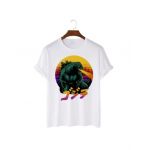 Tricou Barbati Alb "Godzilla Retrowave" Engros
