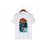Tricou Barbati Alb "Lucky bear" Engros