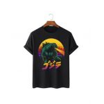 Tricou Barbati Negru "Godzilla Retrowave" Engros