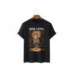 Tricou Barbati Negru "Good Level Bear" Engros