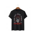 Tricou Barbati Negru "Live Fast Rock Harder" Engros