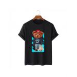 Tricou Barbati Negru "Lucky bear" Engros