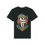 Tricou Barbati Negru "Smoking Skull" Engros