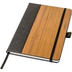 Agenda A5, Piksel, nedatata, bambus, piele, 160 pagini, hartie reciclata, negru, maro