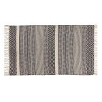 Covor decorativ tesut, negru/bej, 95x60 cm