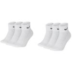 Set de sosete unisex din material usor, cu tehnologie Dri-Fit Everyday Nike 6 perechi, Alb