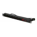 Extralink 19' 1U 7 SOCKET EU TYPE POWER PDU WITH SWITCH PDU 7-EU Prelungitor (EX.12967)