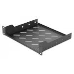 DIGITUS 254 mm (10') 1U fixed shelf 44x254x200 mm, color black (RAL 9005) (RAL 9005) (DN-10-TRAY-2-B)