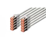 DIGITUS CAT 6 S-FTP patch cord, Cu, LSZH AWG 27/7, length 1 m, 10 pieces, color grey (DK-1644-010-10)
