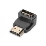 DIGITUS HDMI adapter, type A, 90ø angled M/F, Ultra HD 60p, bl, gold (AK-330502-000-S)