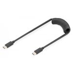 DIGITUS USB - Type C to USB - Type C Spring cable, TPU USB 2.0, PD60W Max; 1m (AK-300431-006-S)