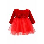 Rochie botez catifea-tiul culoare rosie, en-gros
