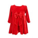 Rochie botez en-gros catifea culoare rosie