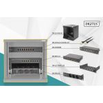 DIGITUS 10 inch network bundle, including 6U cabinet, black shelf, PDU, 8-port switch, CAT 6 patch panel (DN-10-SET-1-B)