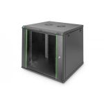 DIGITUS 12U wall mounting cabinet 611x600x600 mm, color black (RAL 9005) (DN-19 12U-6/6-EC-SW)
