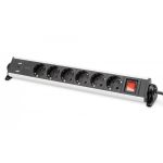 DIGITUS 6-fach Office power strip 3x USB 2xUSB-A +1xUSB A, On/off switch, Alu-housing (DA-70624)